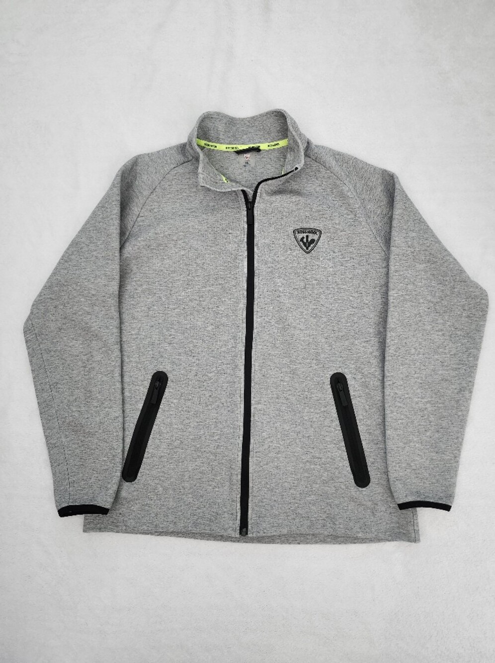 ROSSIGNOL Men's Full Zip Performance Jacket Heathered Grey Size XL | Gorpcore